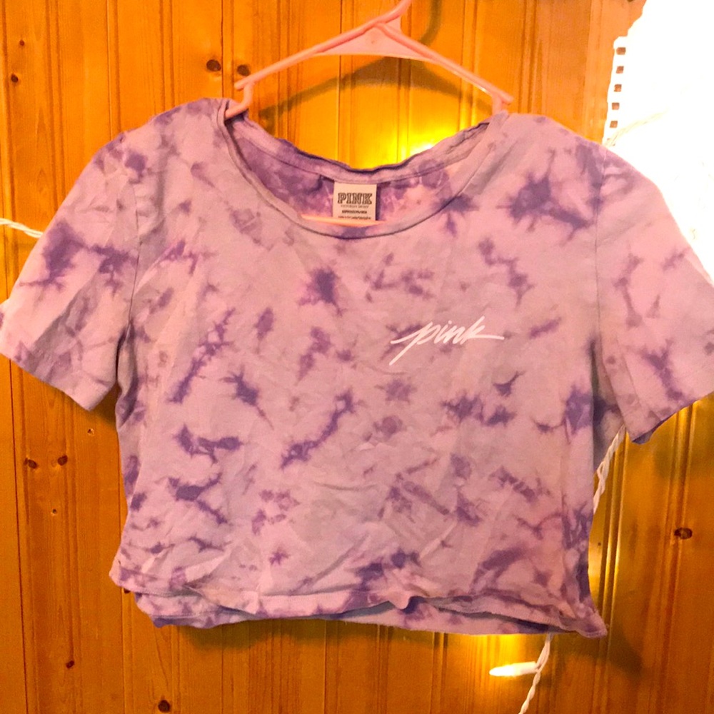 Purple tie dye crop top